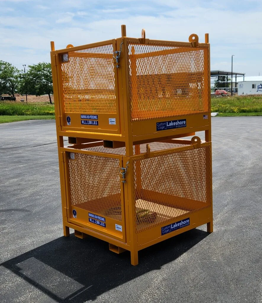 M-44 STK stackable material cage shown stacked