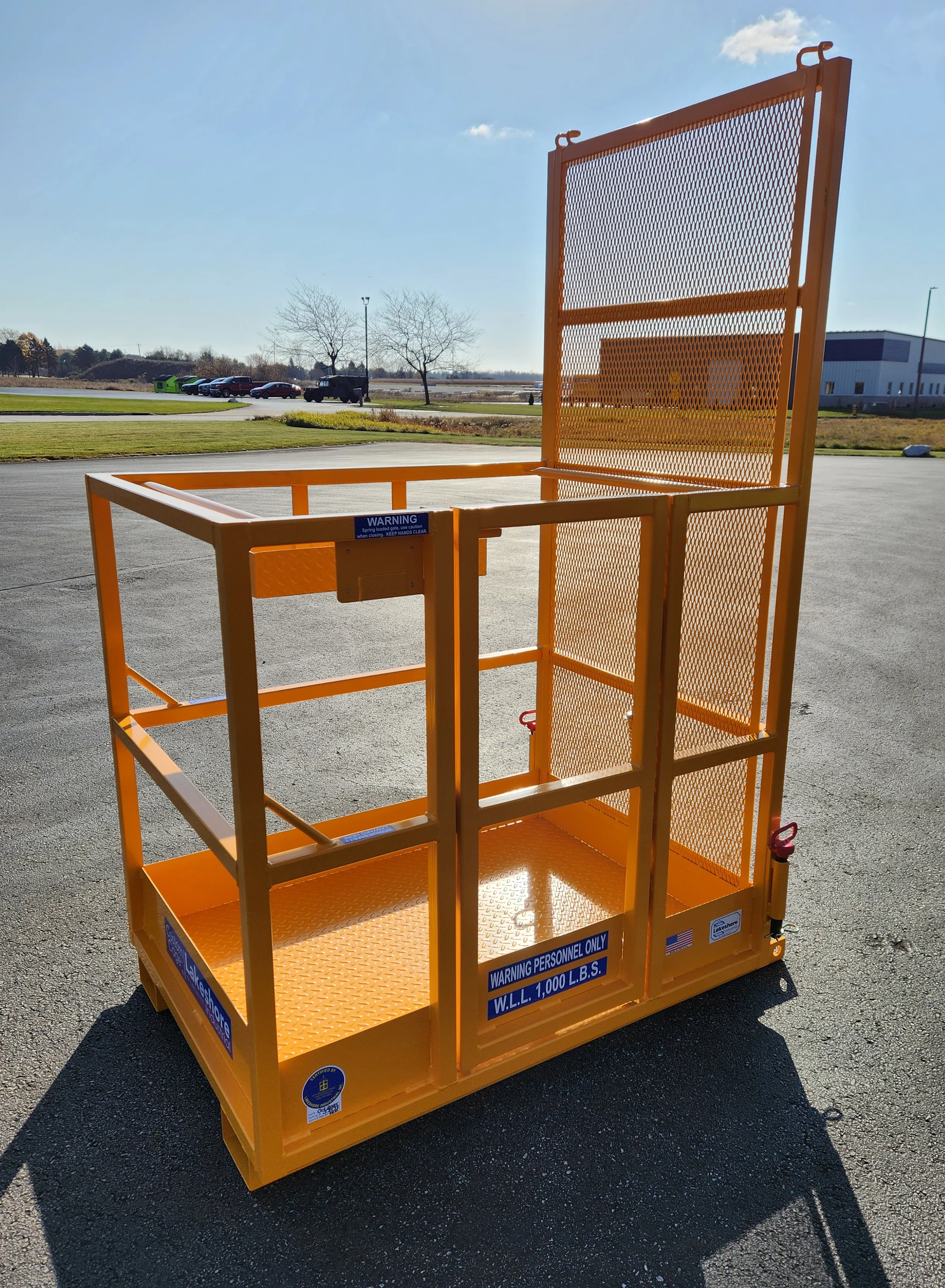FL-342 2 person forklift basket. Lift personnel with this 2 man forklift platform