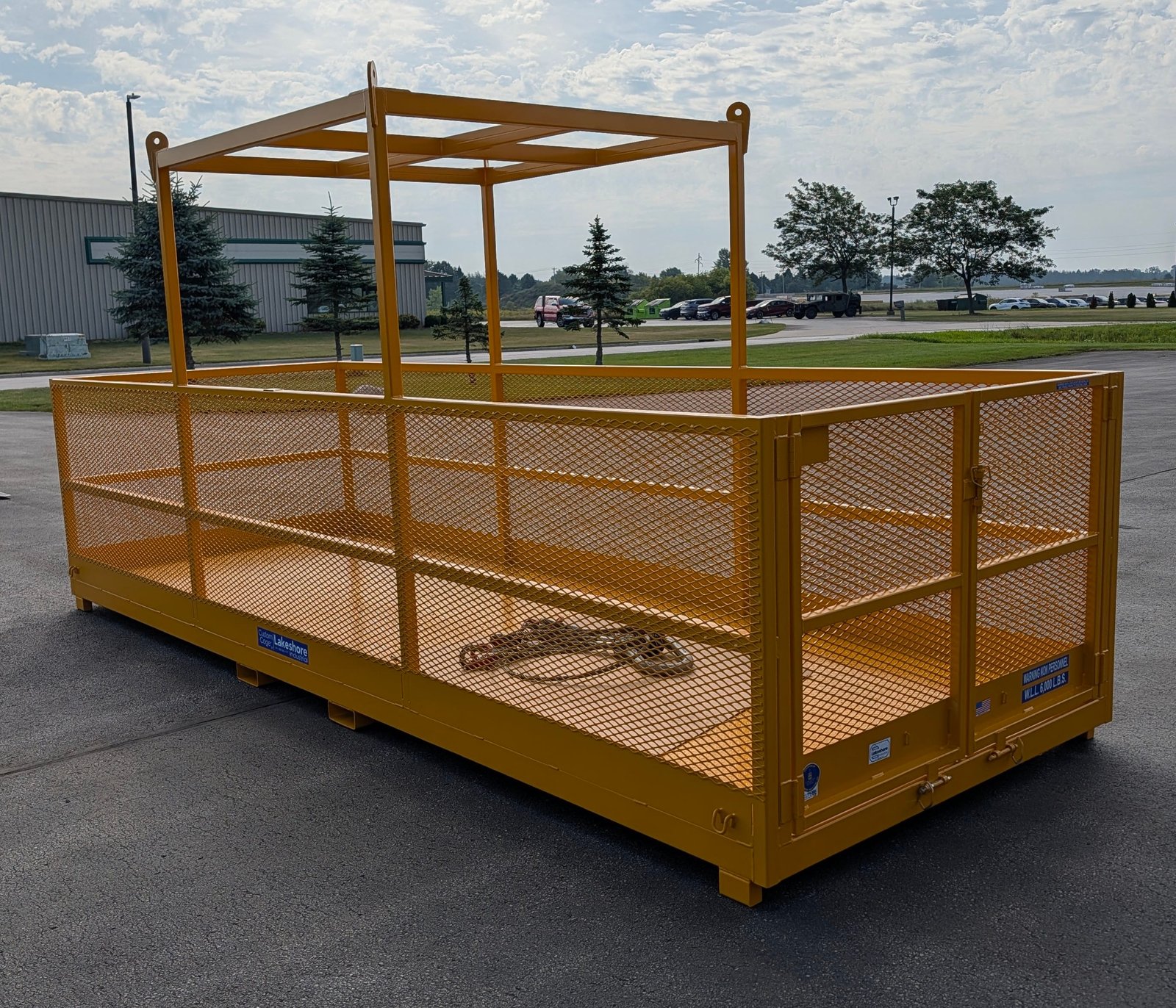 M-617 large material lifting basket. Crane material baskets from lakeshore Industrial